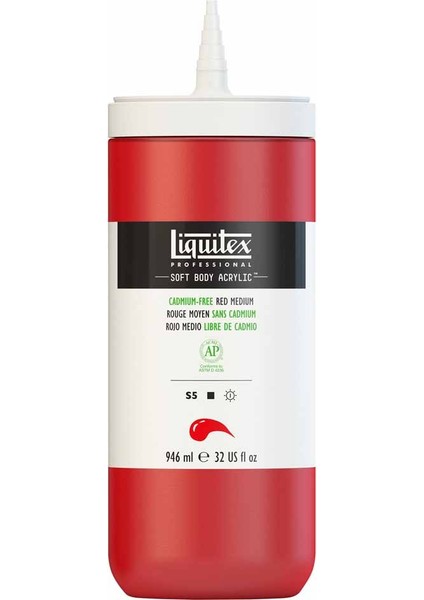 Professional Soft Body Akrilik Boya 946ML Cadmium-Free Red Medium 894 S5 fırsatları
