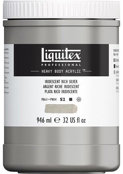 Professional Heavy Body Akrilik Boya 946ML Iridescent Rich Silver 239 S2