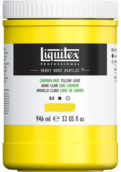 Professional Heavy Body Akrilik Boya 946ML Cadmium-Free Yellow Light 889 S3