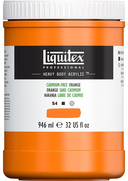 Professional Heavy Body Akrilik Boya 946ML Cadmium-Free Orange 892 S4