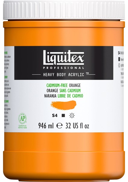 Professional Heavy Body Akrilik Boya 946ML Cadmium-Free Orange 892 S4 modelleri