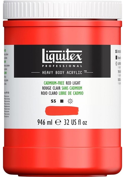 Professional Heavy Body Akrilik Boya 946ML Cadmium-Free Red Light 893 S5