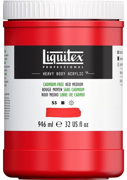 Professional Heavy Body Akrilik Boya 946ML Cadmium-Free Red Medium 894 S5