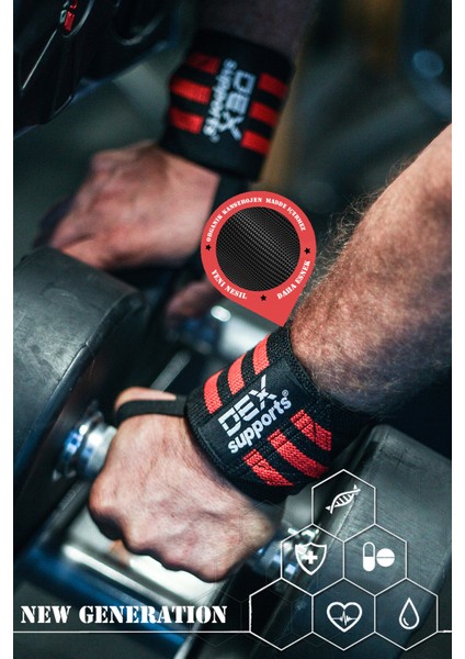 Dex Supports Wrist Wraps Fitness Bileklik Crossfit Bilekliği Ağırlık Bileklik Desteği 2'Li Paket