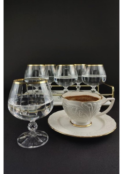 Bohemia Kristal 6'lı Kahve Yanı Su Bardağı Gold – 01 0250 fiyatları