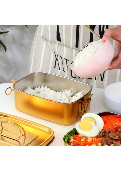 Bento Öğle Yemeği Kutusu Yemek Hazırlık Konteynerleri Ev Ofis Kampı Altın Yeni 1.5 L Altın (Yurt Dışından)