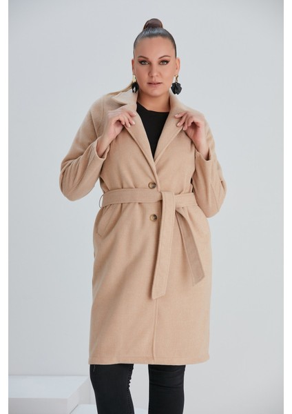 Astarsız Büyük Beden Vizon Kaşe Kaban fiyatları