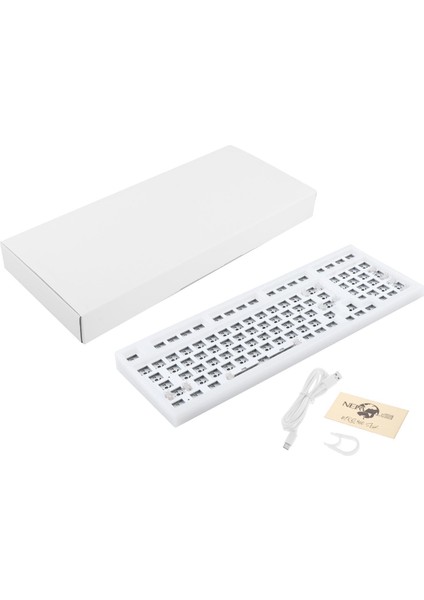 98KEYS Sıcak Takas Mekanik Klavye Kiti Etkisi/ 3/5 Pın Şeffaf Beyaz fırsatları