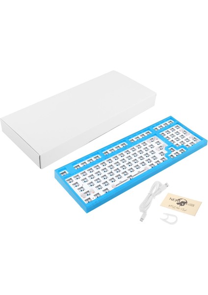 98 Keys Sıcak Takas Mekanik Klavye Kiti Rgb Işık 3/5 Pimlerle Uyumlu Sıcak Şeffaf Mavi fırsatları