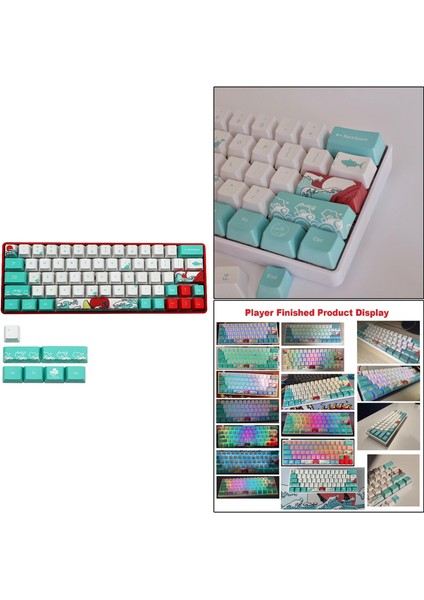 71 Keys Coral Boya Yüceltme GK64 RK61 Ingilizce Için Pbt Key Kapalar(Yurt Dışından)