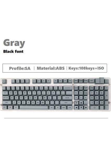 Mekanik Klavye Opak Dayanıklı Gri Siyah Harfler Için 108 Anahtar Kit Dıy Keyaflar(Yurt Dışından) indirimleri