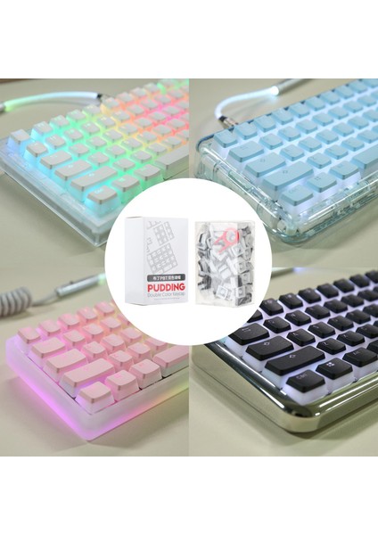 Pbt Pudding 108 Anahtar Arka Ayden Aydınlatmalı Key Kapak Seti Oyun Siyah modelleri