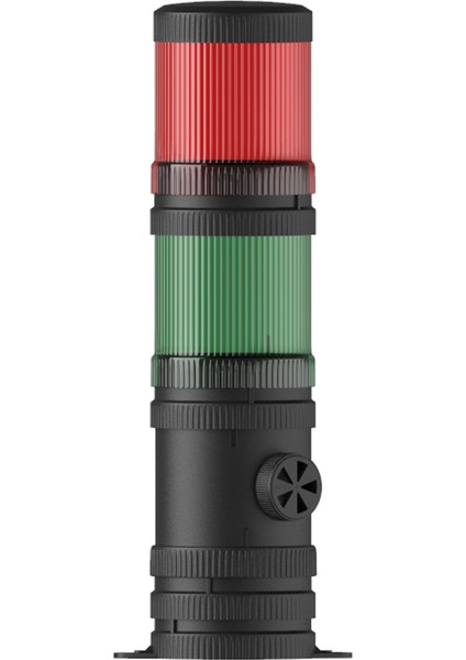 Ø70 2 Kat Işıklı Kolon Yanıp Sönen Ampul Buzzer Taban Montaj Ms 399 220VAC