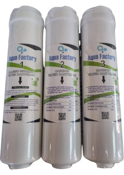 Kapalı Kasa Su Arıtma Cihazı İçin 3 Lü Set Inlıne Çubuklu Filtre