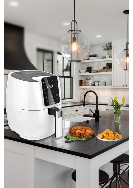 Cenova Dijital Dokunmatik 10 Ön Ayarlı Airfryer Yağsız Kızartma Sıcak Hava Fritöz