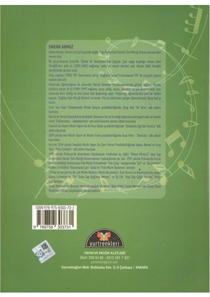 Modern Bağlama Metodu-1 Kitap Hakan Akmaz (Uzun Sap)