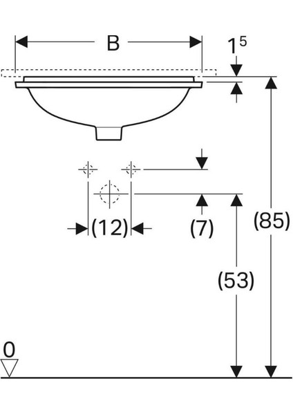 Variform Tezgah Altı Lavabo Dikdörtgen 500.764.01.2