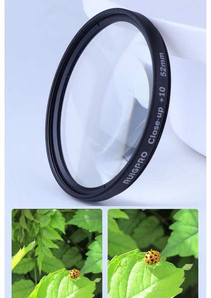 10/9 Fotoğraf Için Adaptörlü 52MM Lens Filtre Seti + Lens 10X