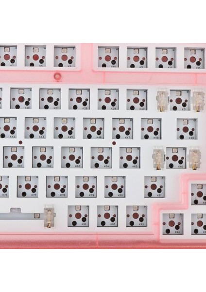 98KEYS Sıcak Takas Mekanik Klavye Kiti Etkisi/ 3/5 Pıns Şeffaf Pembe indirimleri