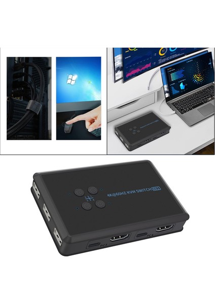 Klavye Fare Desteği ile 4 Pc Paylaşımı Için Kvm Anahtarı 4K@60Hz