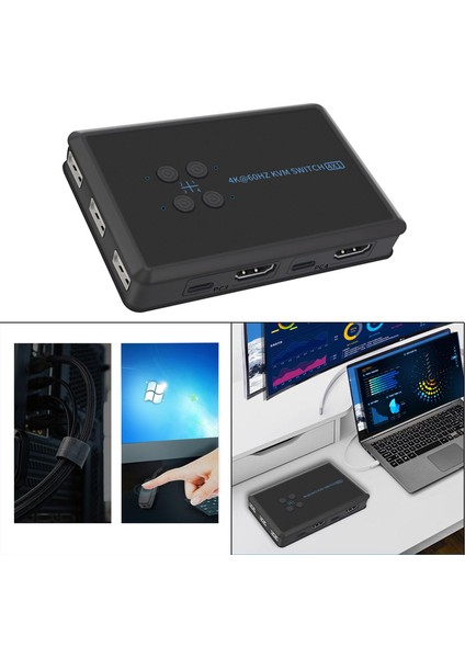 Klavye Fare Desteği ile 4 Pc Paylaşımı Için Kvm Anahtarı 4K@60Hz
