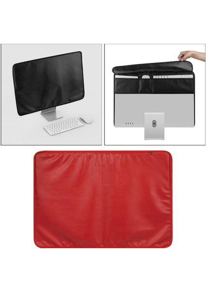 Monitör Toz Kapağı Antistatik Ekran LED LCD 24 '' Bilgisayar Pc Kırmızı fırsatları