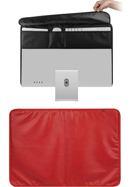 Monitör Toz Kapağı Antistatik Ekran LED LCD 24 '' Bilgisayar Pc Kırmızı indirimleri