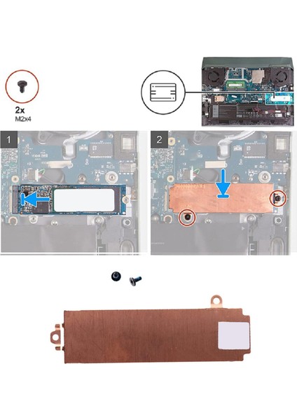 M.2 Dell M15 R6 5511 Için 26X1Y SSD Kapağı 26X1Y