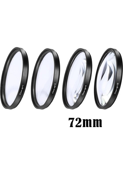4 Parça Kapatma +2 +4 +10 Dönüşüm Lens Aksesuarları 72MM