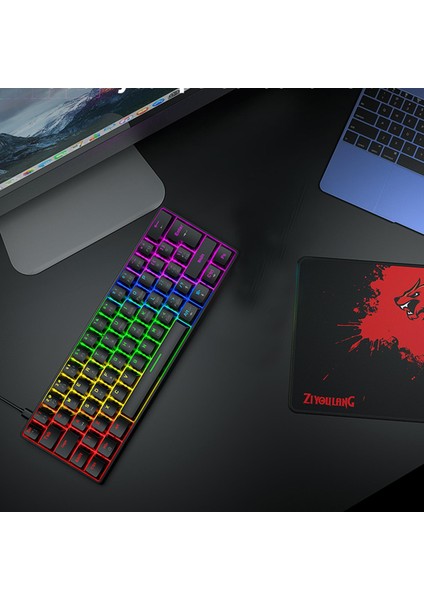Kablolu 62KEYS Mekanik Oyun Klavyesi 18 Renk Oyun Masaüstü Pc Anahtarı indirimleri