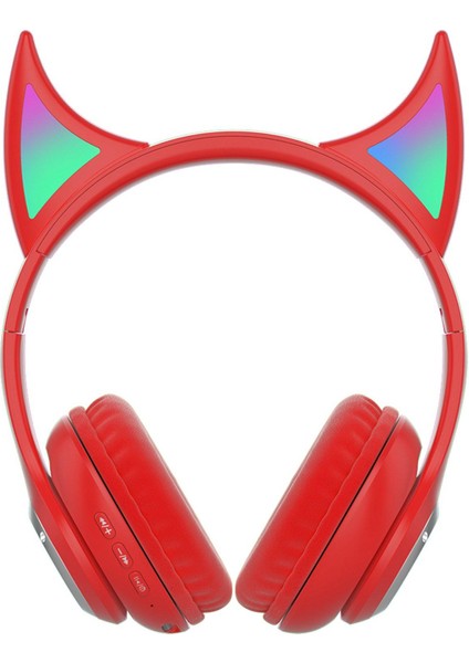 Kablosuz Kulaklık Sevimli Tf Kart Desteği Rgb Bilgisayar Pc Cep Telefonları Için Işık Kırmızı(Yurt Dışından)