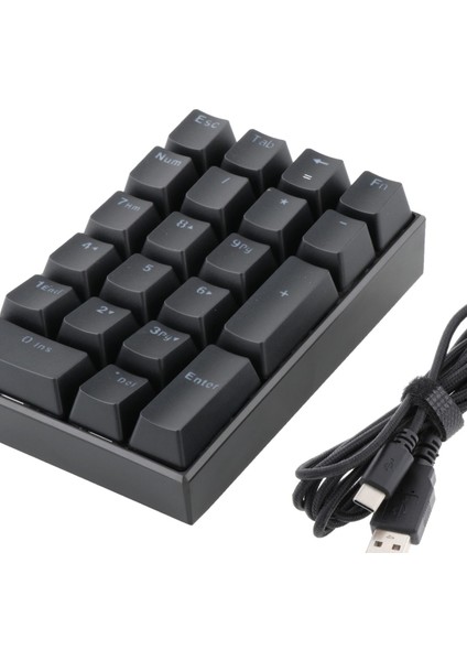 K23 Mini Sayısal Klavye 21-Key Dıy Programlama Usb- Sayısal Tuş Takımı Kırmızı Anahtarlar