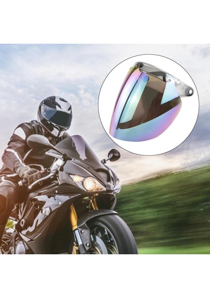 3 Snap Visor Açık Yüz Retro Ön Cam Dayanıklı Renkli (Yurt Dışından)