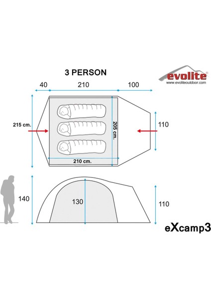 Excamp 3 Pro Çadır - 4 Mevsim