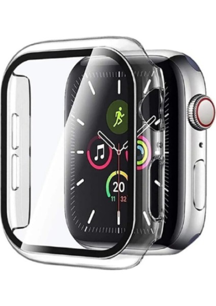 Nezih Case Apple Watch Seri 7/8/9 45MM Uyumlu Kasa ve Ekran Koruyucu Şeffaf