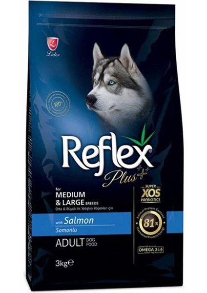 Reflex Plus 3 kg Somonlu Orta ve Büyük Irk Köpek Maması