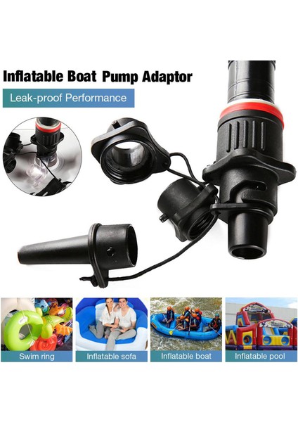 Kayak Şişirilebilir Tekne Pompası Adaptörü Sörf Tahtası Konnektörü Hava Valf Adaptörü Siyah fırsatları
