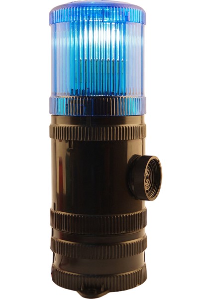 Ø70 1 Kat Işıklı Kolon Yanıp Sönen Ampul Buzzer Taban Montaj Ms 410 Mavi 220VAC