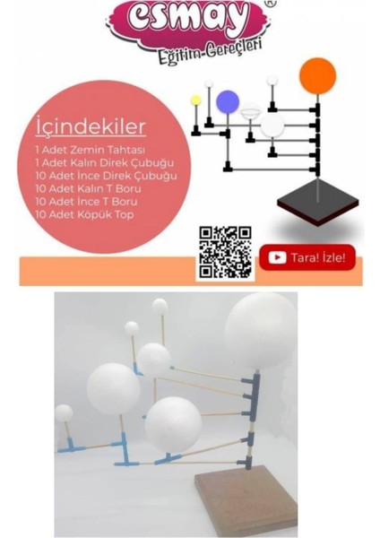 Güneş ve Gezegen Sistemi Modeli Yapım Seti Proje Ödevi Stem Deney Seti