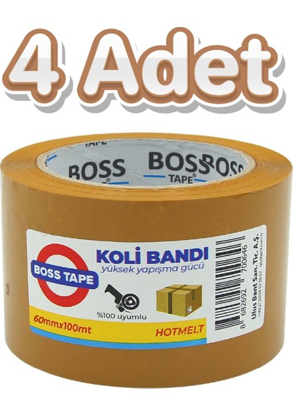 Boss Tape 4 Adet Taba 60MMX100M Koli Bandı