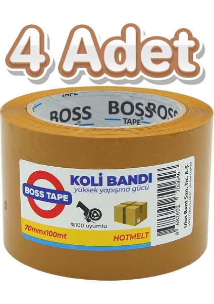 Boss Tape 4 Adet Taba 70MMX100M Koli Bandı