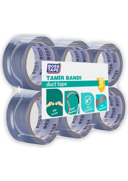 Çok Amaçlı Tamir Bandı Duct Tape Gri 6 Adet