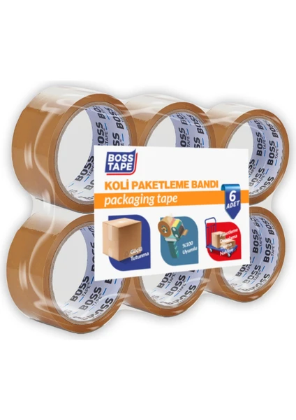 Boss Tape 6 Adet Taba 45MMX40M Koli Bandı