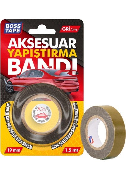 Boss Tape Araç Aksesuar Rüzgarlık Şerit Çıta Anten Harf Yapıştırma Bandı