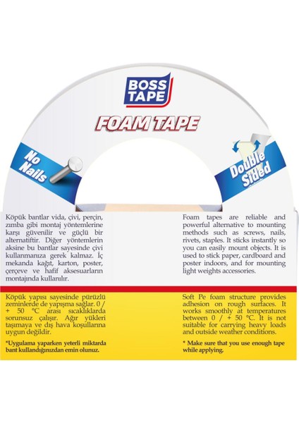 Çift Taraflı Köpük Montaj Bandı 24MMX10M modelleri
