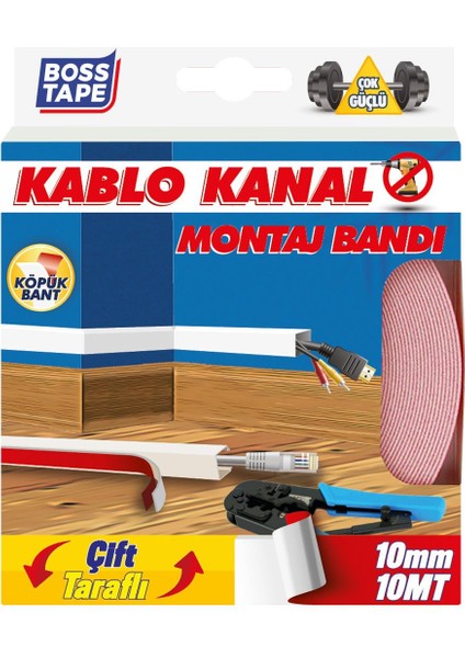 Kablo Kanal Köpük Montaj Bandı En:10mm Boy:10mt