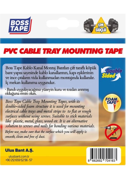 Kablo Kanal Köpük Montaj Bandı En:10mm Boy:10mt modelleri