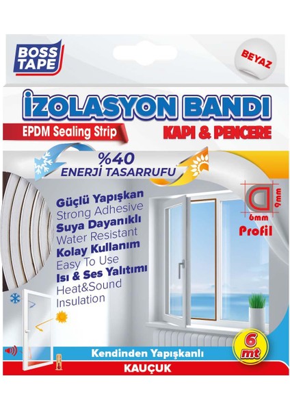 Tape Kapı Pencere Yalıtım İzolasyon Bandı Beyaz 2x3Mt