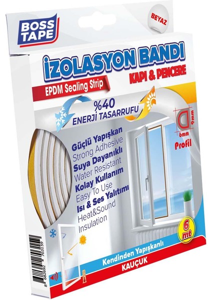 Tape Kapı Pencere Yalıtım İzolasyon Bandı Beyaz 2x3Mt fiyatları