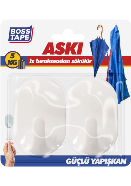 Plastik Iz Bırakmadan Sökülen Mutfak Banyo Havlu Bornoz Duvar Askısı 2'li Büyük
